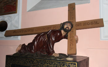 Jezus upadający pod Krzyżem - A boleści nasze Dźwigał - Prawdziwie choroby nasze On Nosił - Kościół Franciszkanów - Kraków